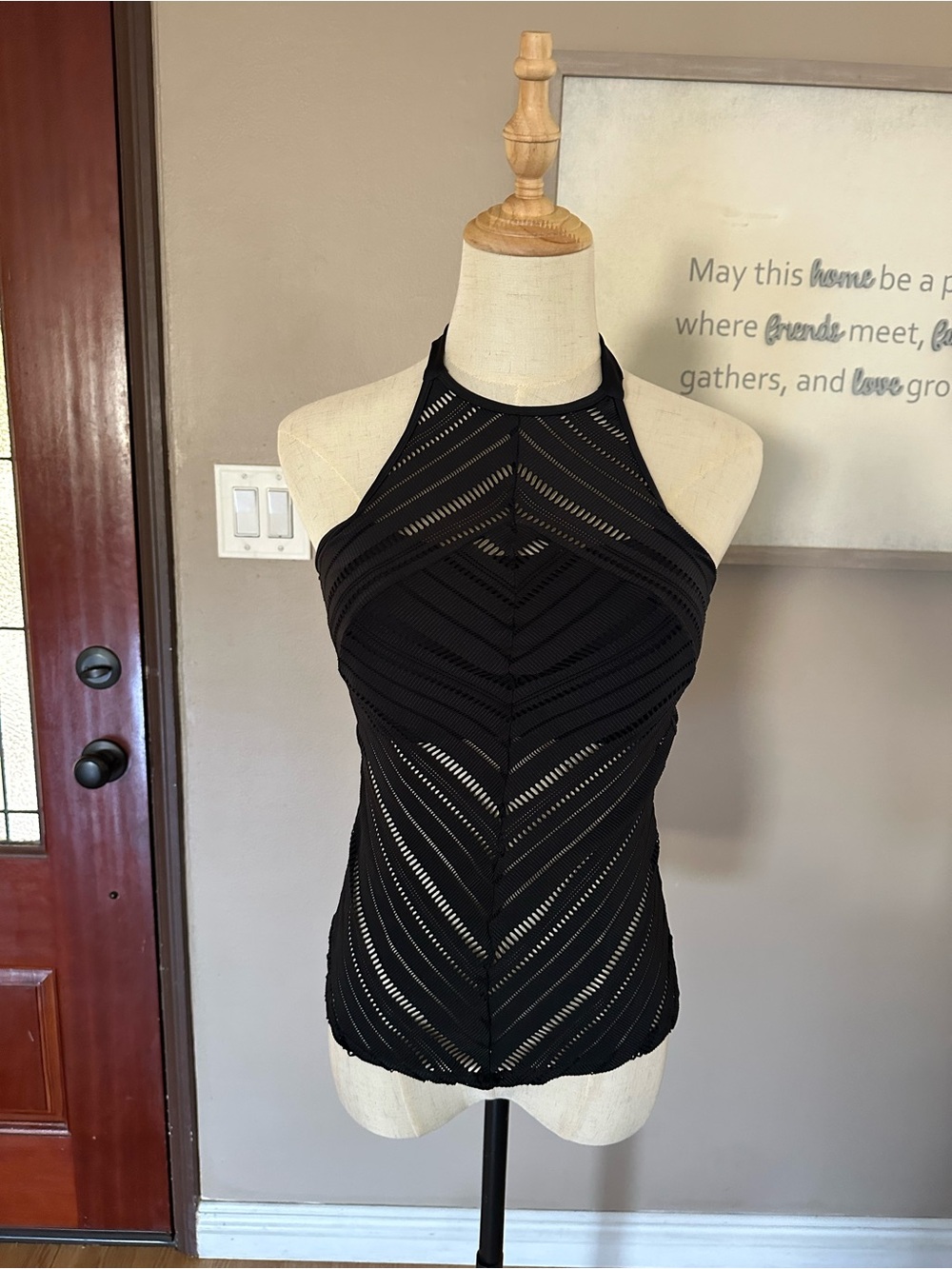 Black Halter Knit Tank Top - Women